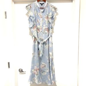 Lauren Ralph Lauren Blue Floral Midi Dress